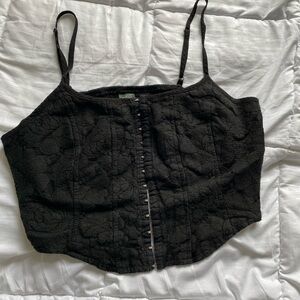 Wild Fable Black Corset Lace Crop Top
